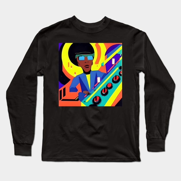 Image Inspired by Herbie Hancock Playing a Keyboard in Outta Space. Long Sleeve T-Shirt by Musical Art By Andrew